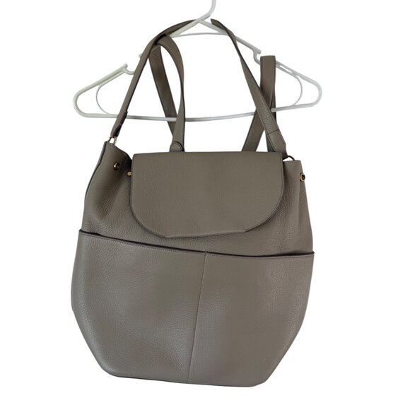 Cuyana Tan Leather Backpack Purse | Convertible Minimalist Backpack |